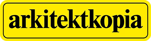 Svart text på gul bakgrund - Arkitektkopias logo